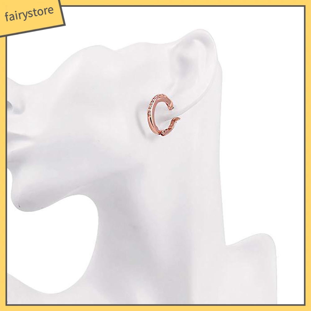 Bông Tai Tròn Đính Đá Lấp Lánh Thời Trang Thanh Lịch Dành Cho Nữ