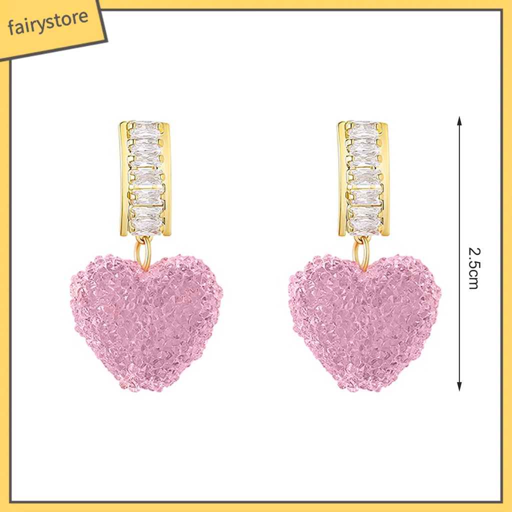 1 Đôi Bông Tai Hình Học Đính Đá Zirconia Màu Hồng Chống Rơi Vỡ Thích Hợp Làm Quà Sinh Nhật Cho Bạn Gái