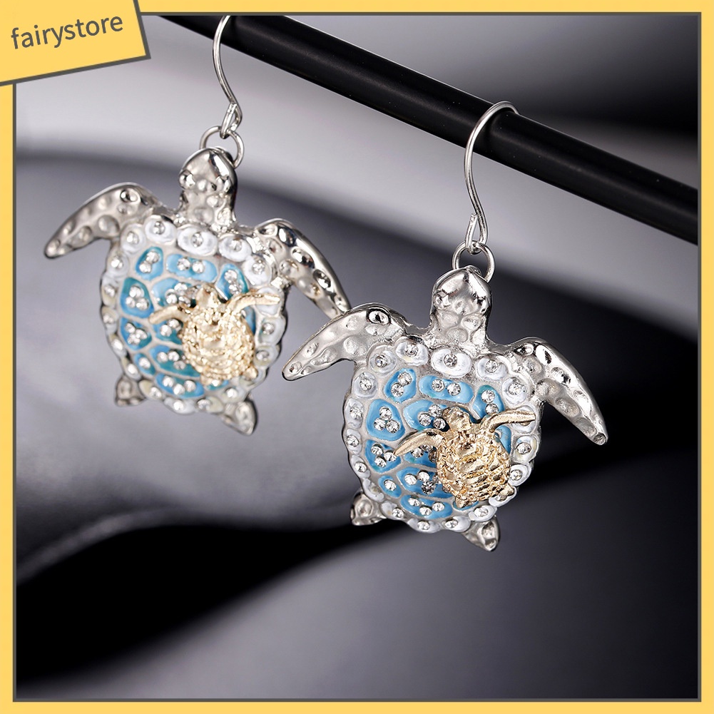 Bông Tai Hình Chú Rùa Đính Đá Trang Trí Dành Cho Nữ