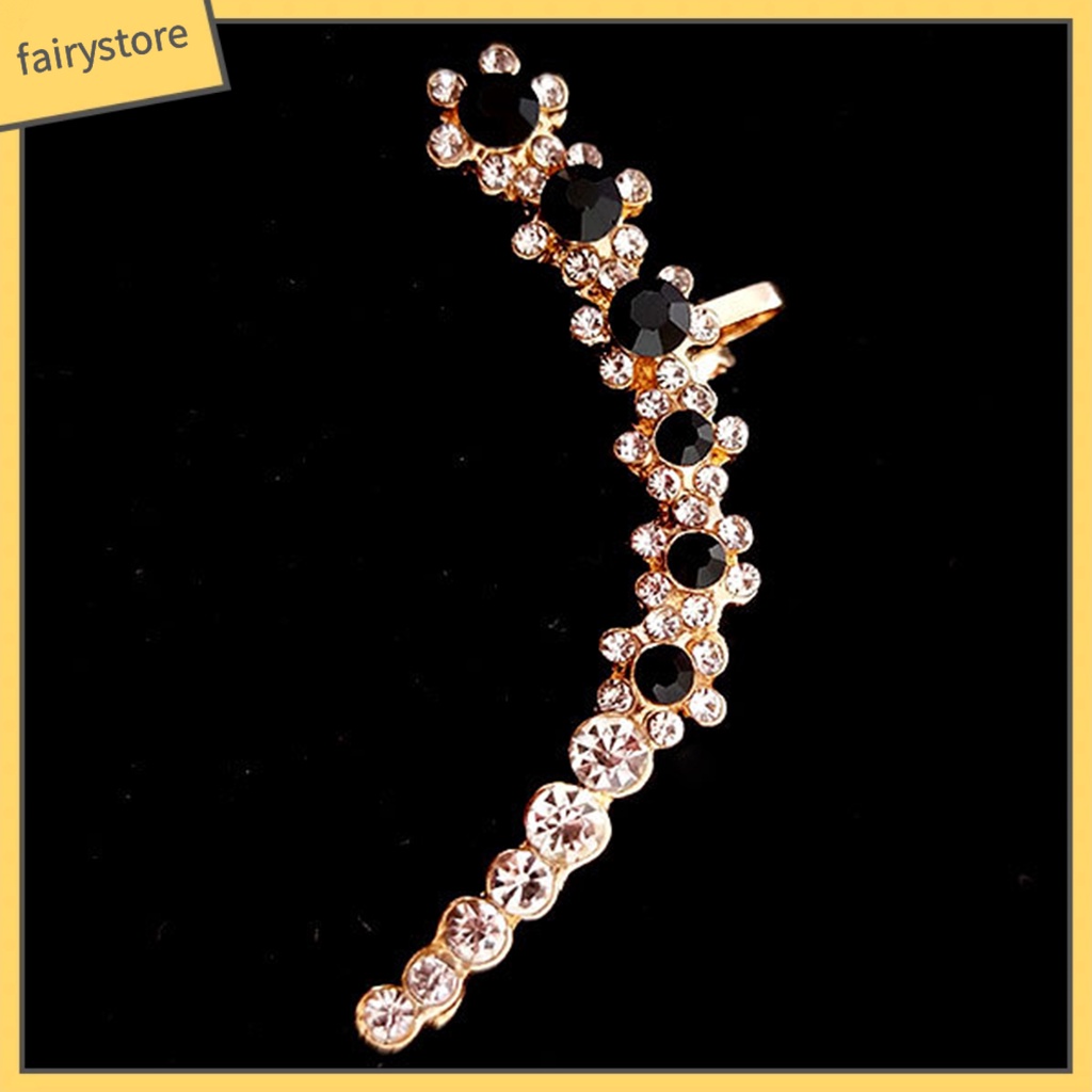 [FRO] 1 Khuyên Tai Tích Hợp Kẹp Đính Đá Hình Bông Tuyết Cho Nữ