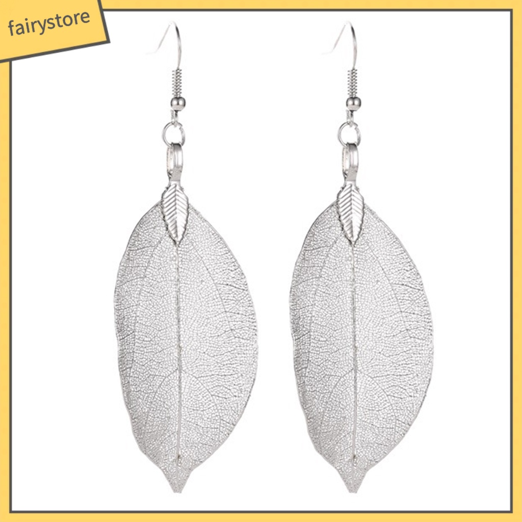 1 Đôi Bông Tai Hình Chiếc Lá Bằng Thép Không Gỉ Dành Cho Nữ