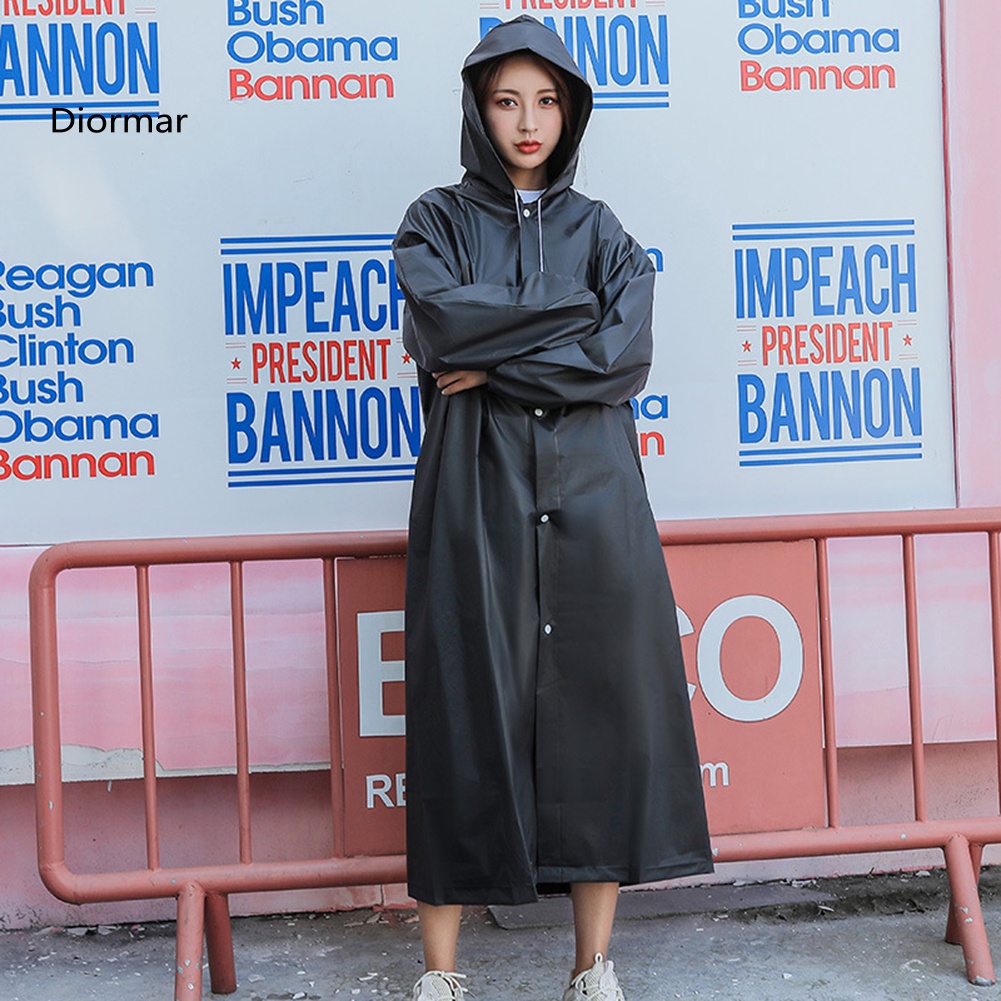 Áo Mưa Có Mũ Trùm Chống Nước Phối Dây Rút Unisex