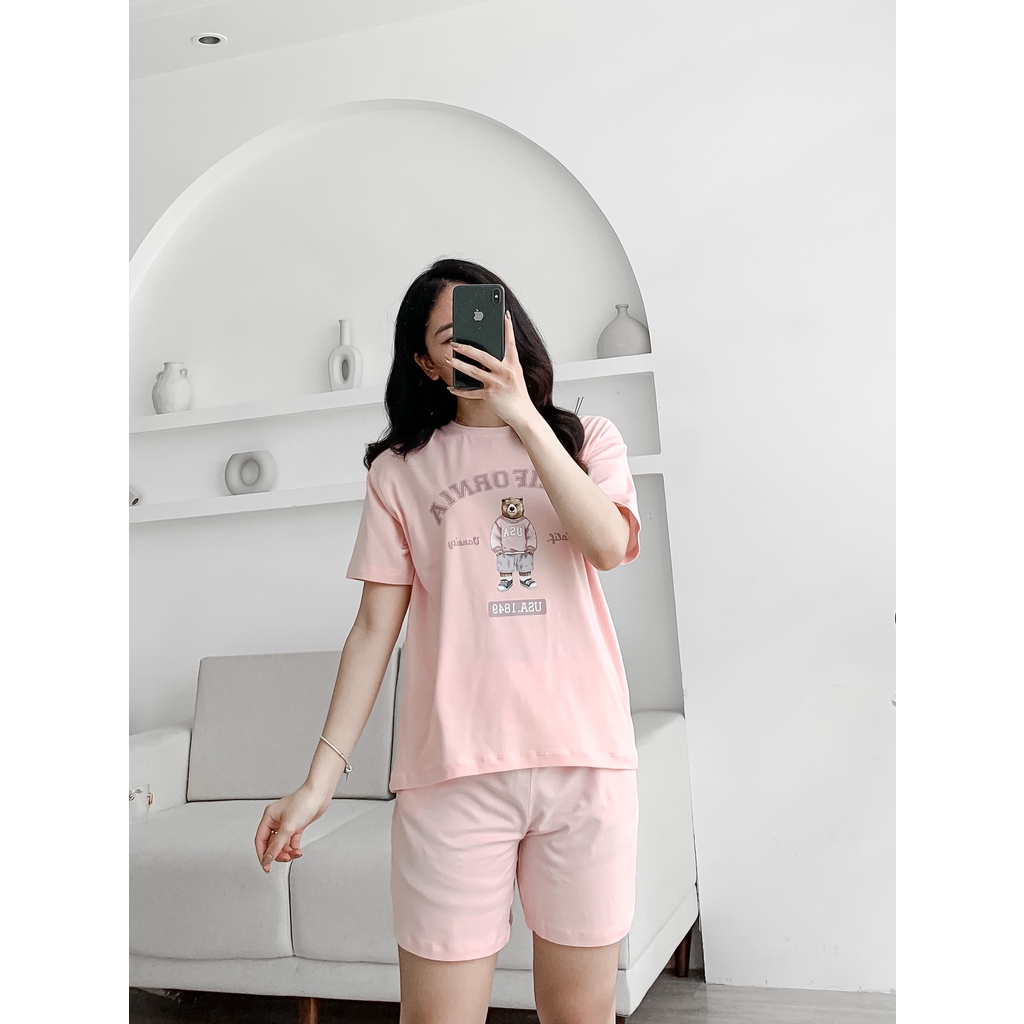 Set gấu mẹ con 100% cotton cực mát