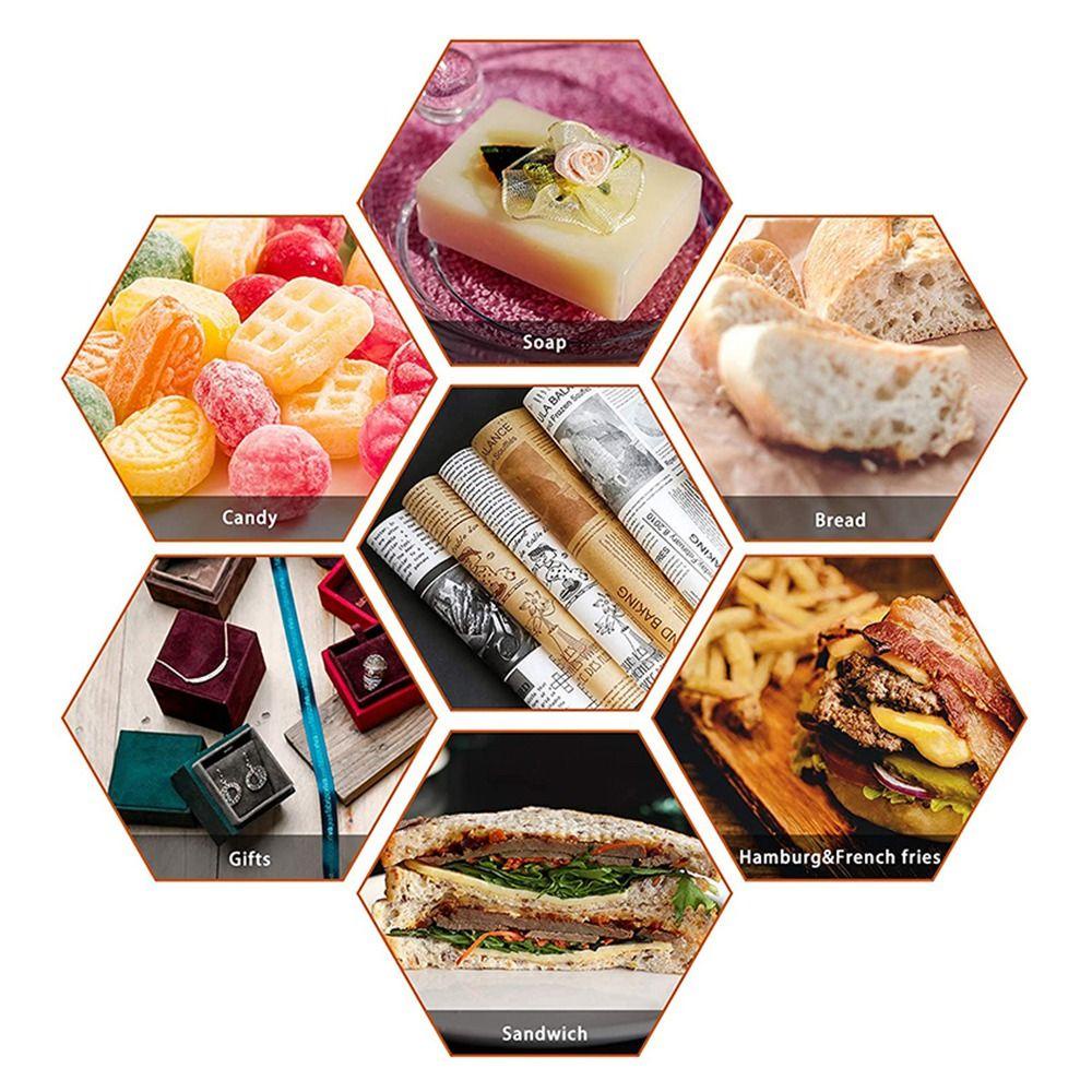 1 Cuộn 500 Tờ Giấy Vuông Gói Bánh Có In Dấu Vân Tay