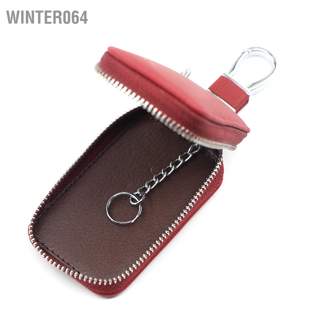 Winter064 Hộp đựng chìa khóa ô tô có kéo di động Chất liệu PU mượt mà hơn Giá đỡ dễ thương để lưu trữ mang theo