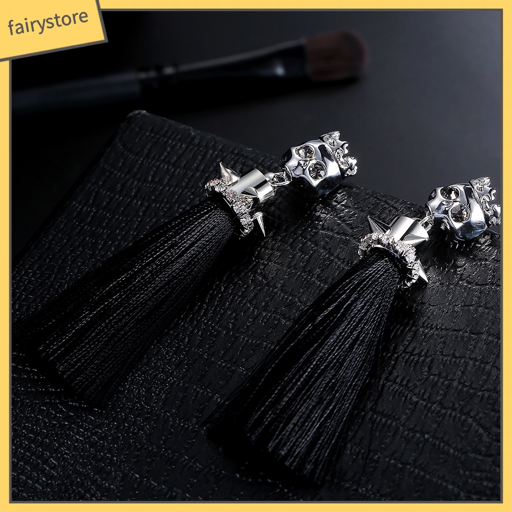 Đôi Khuyên Tai HìNh ĐầU Lâu ĐíNh Zircon Giả ThờI Trang Cho Nữ