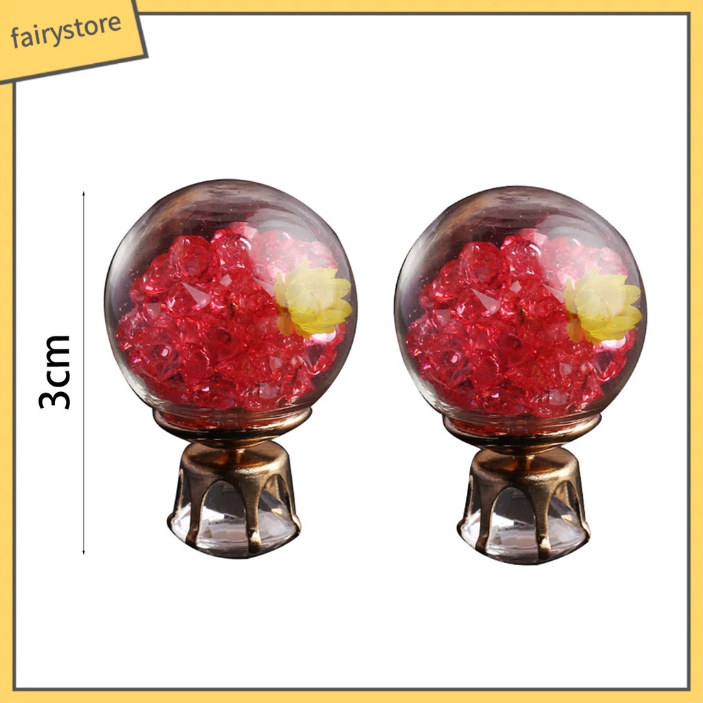 1 Đôi Bông Tai Hình Cầu Đính Hoa Ngọt Ngào Thoải Mái