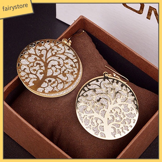 [FRO] Bông Tai Móc Mặt Nhám Hình Cây Rỗng Thời Trang Quyến Rũ Cho Nữ