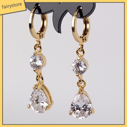 Bông Tai Hình Giọt Nước Đính Đá Thời Trang Dành Cho Nữ