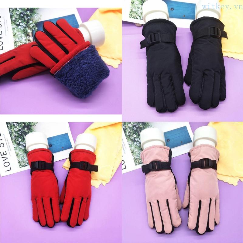 1 Cặp Găng Tay Trượt Tuyết Mềm Mại Dày Dặn Ấm Áp Chống Thấm Nước Cho Bé / 1 Cặp