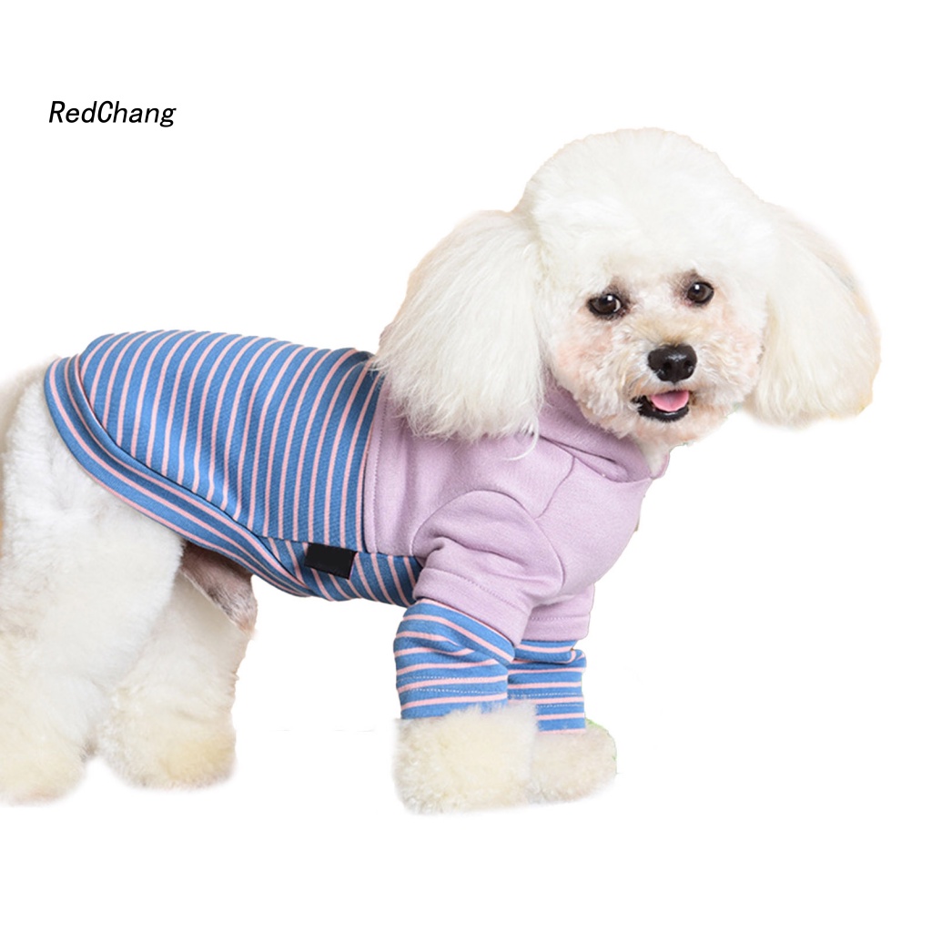 Rc ~ Áo Hoodie Nỉ Họa Tiết Kẻ Sọc Đáng Yêu Hóa Trang Cún Cưng Cho Mùa Thu Đông