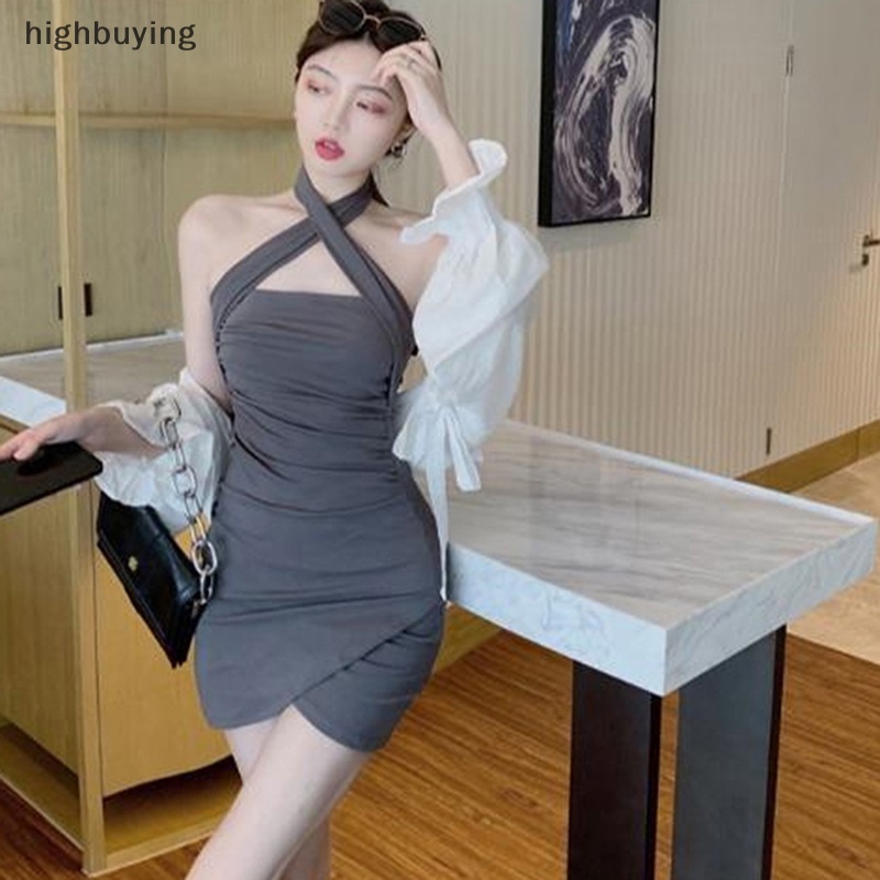 Đầm Hai Dây Dáng Ôm Đính Nơ Thời Trang Hàn Quốc Cho Nữ