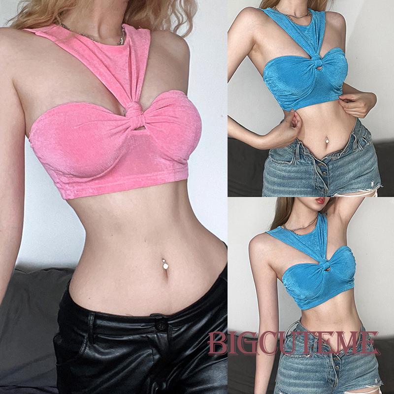 Áo Croptop Sát Nách Màu Sắc Thời Trang Mùa Hè Quyến Rũ Cho Nữ