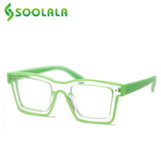 Kính đọc sách viễn thị soolala +0.5 0.75 1.0 đến 4.0 chống ánh sáng xanh gọng vuông cho nữ và nữ