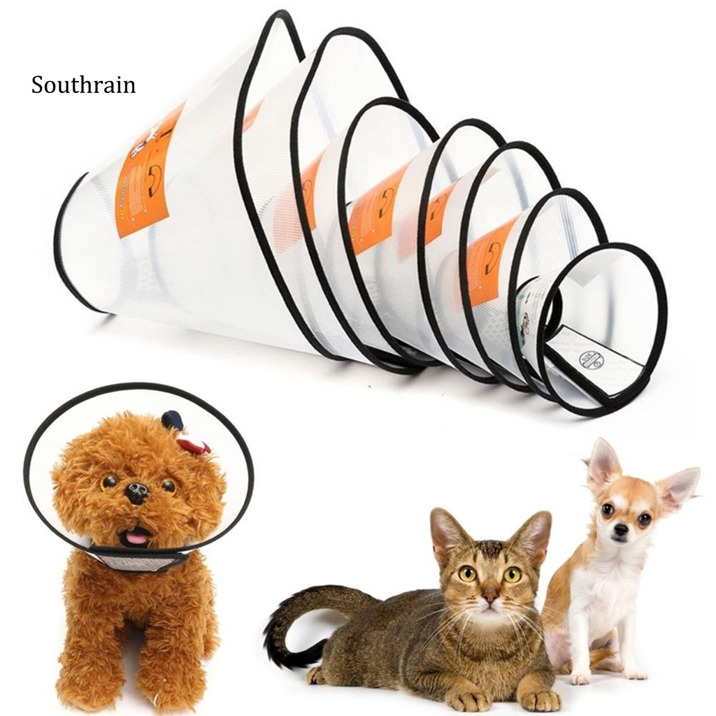 Vòng Cổ Bằng Nhựa Che Phủ Cổ An Toàn Chống Liếm Có Thể Điều Chỉnh Dành Cho Thú Cưng
