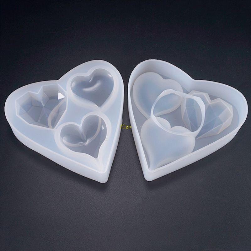 Khuôn Silicone Làm Đồ Chơi DIY 3 Trong 1 Hình Trái Tim