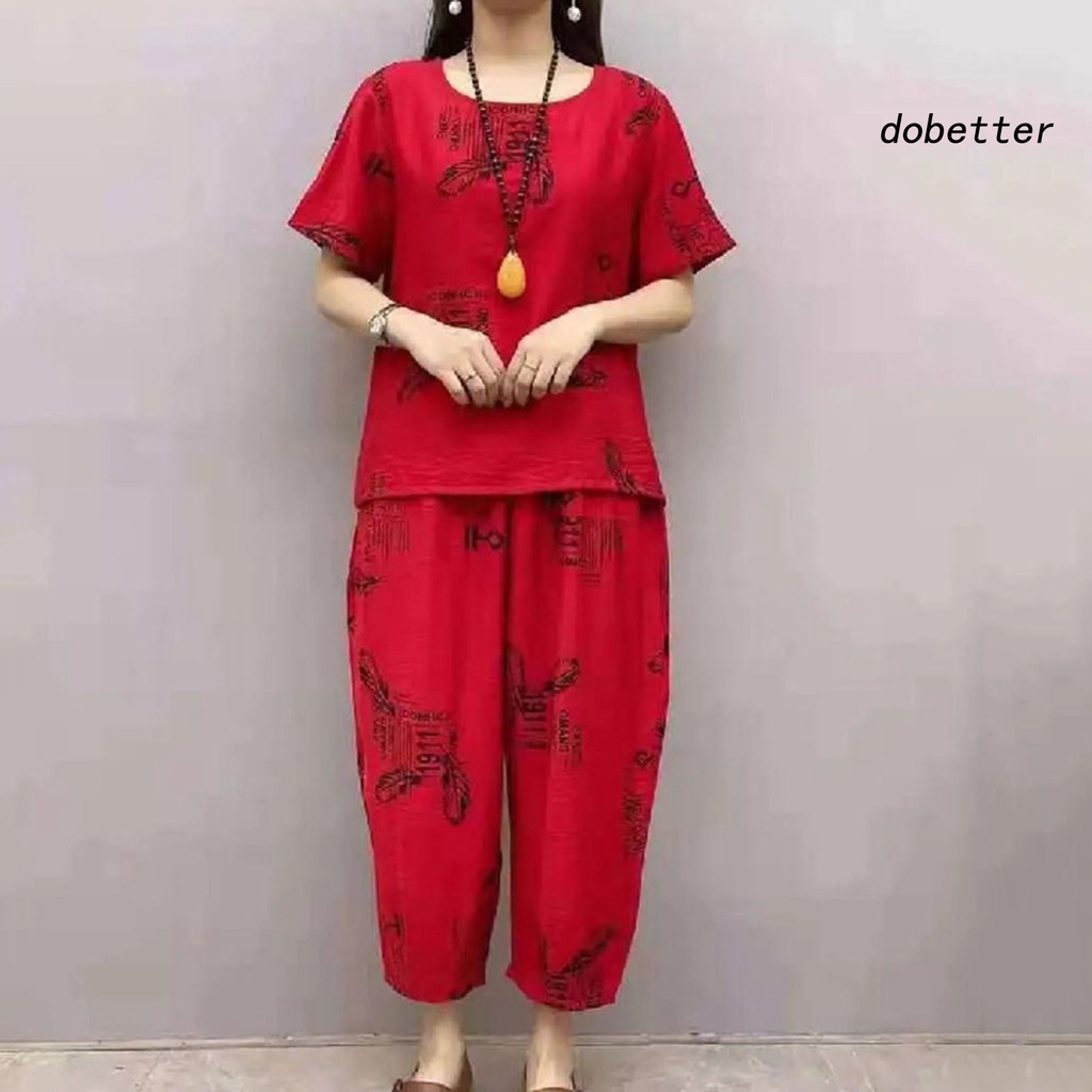 Bộ Đồ Ngủ 2 Món Áo Cổ Tròn Tay Ngắn Phối Quần Short Lưng Thun Mềm Mại Thoáng Khí Thời Trang Mùa Hè Cho Bạn Gái