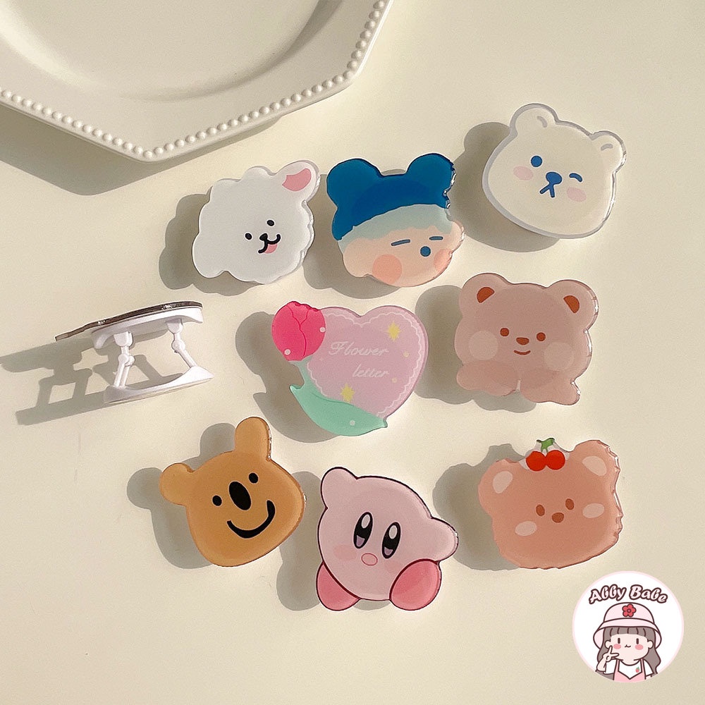 Giá Đỡ Điện Thoại Hình Gấu Nâu / Ngôi Sao 3D Nhiều Màu Sắc Có Túi Khí Để Bàn Cho IP Android