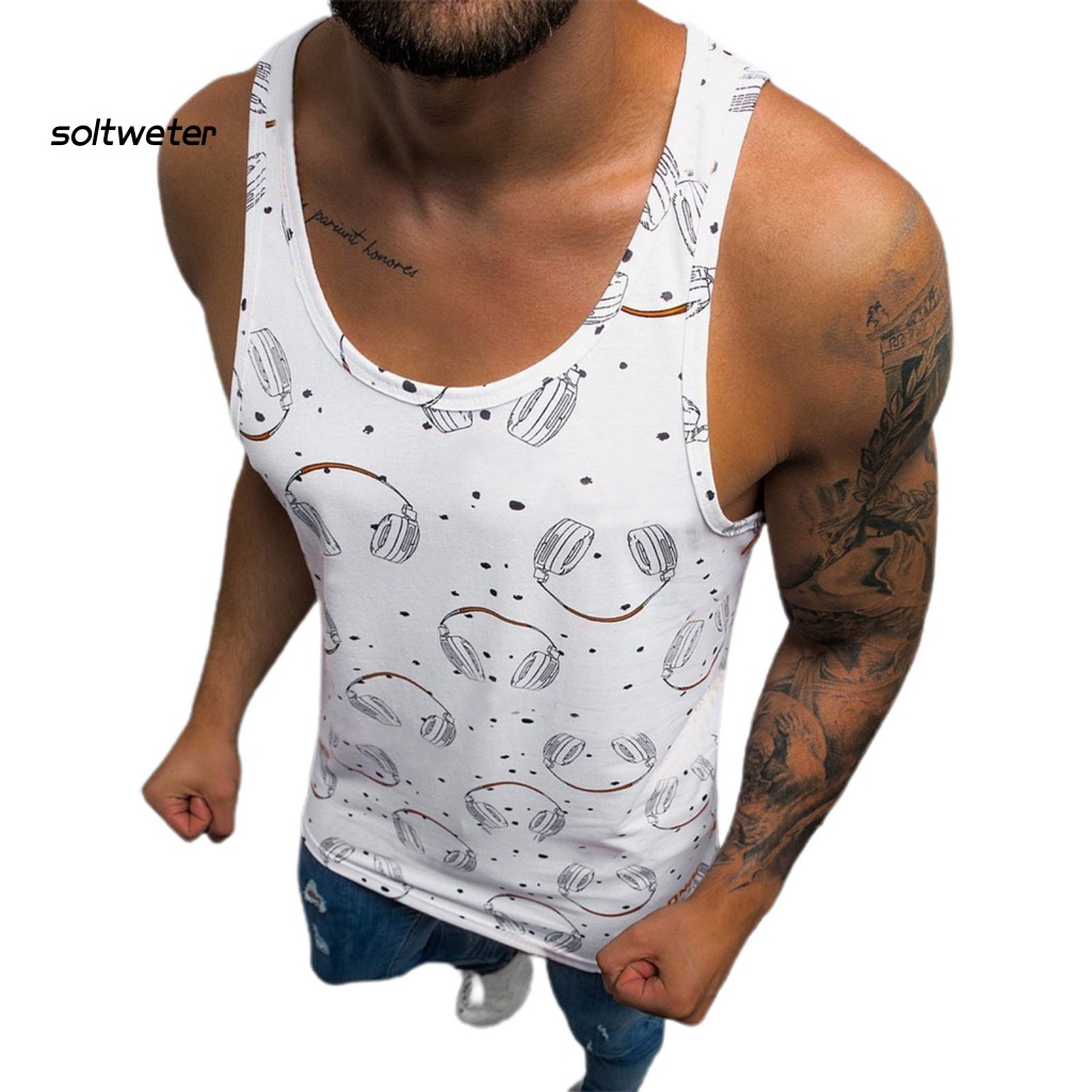 Áo Ba Lỗ Mùa Hè In Họa Tiết Nhiều Màu Sắc Cổ Điển Cho Nam