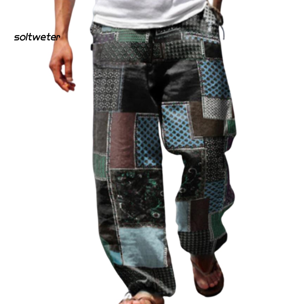 Quần Dài Eo Cao Dáng Rộng In Họa Tiết Phong Cách Bohemian Thời Trang Xuân Thu Đi Biển Cho Nữ