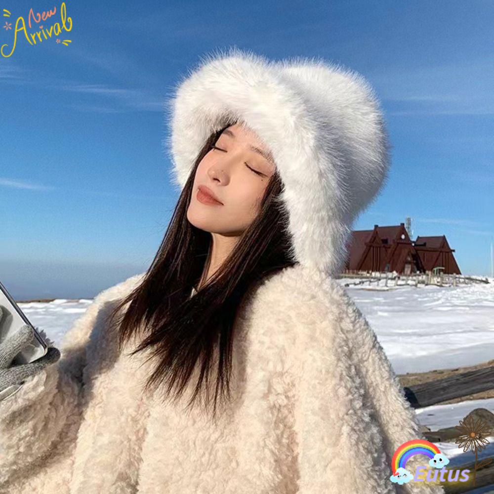 Mũ Bucket Lông Giả Kiểu Dáng Sang Trọng Hợp Thời Trang