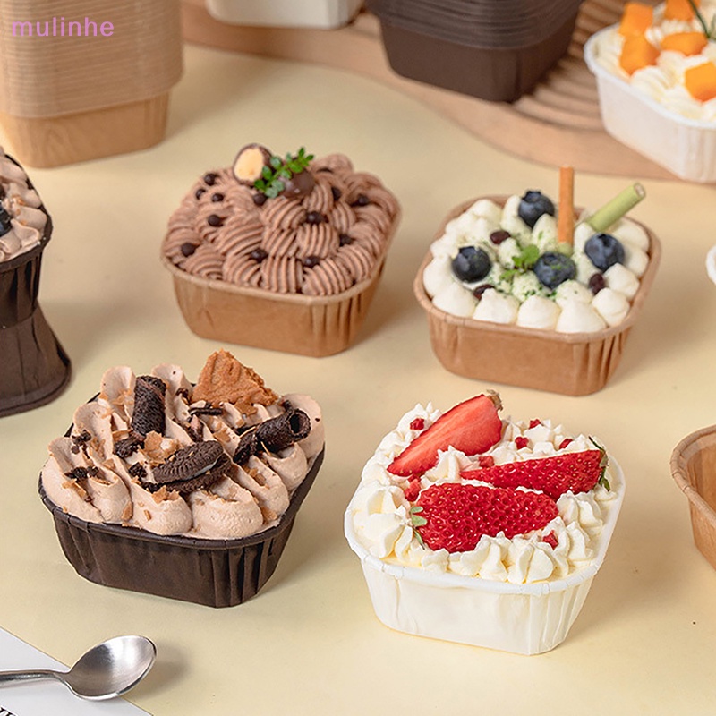 Set 50 Khuôn Giấy Làm Bánh Cupcake Hình Vuông Tiện Dụng