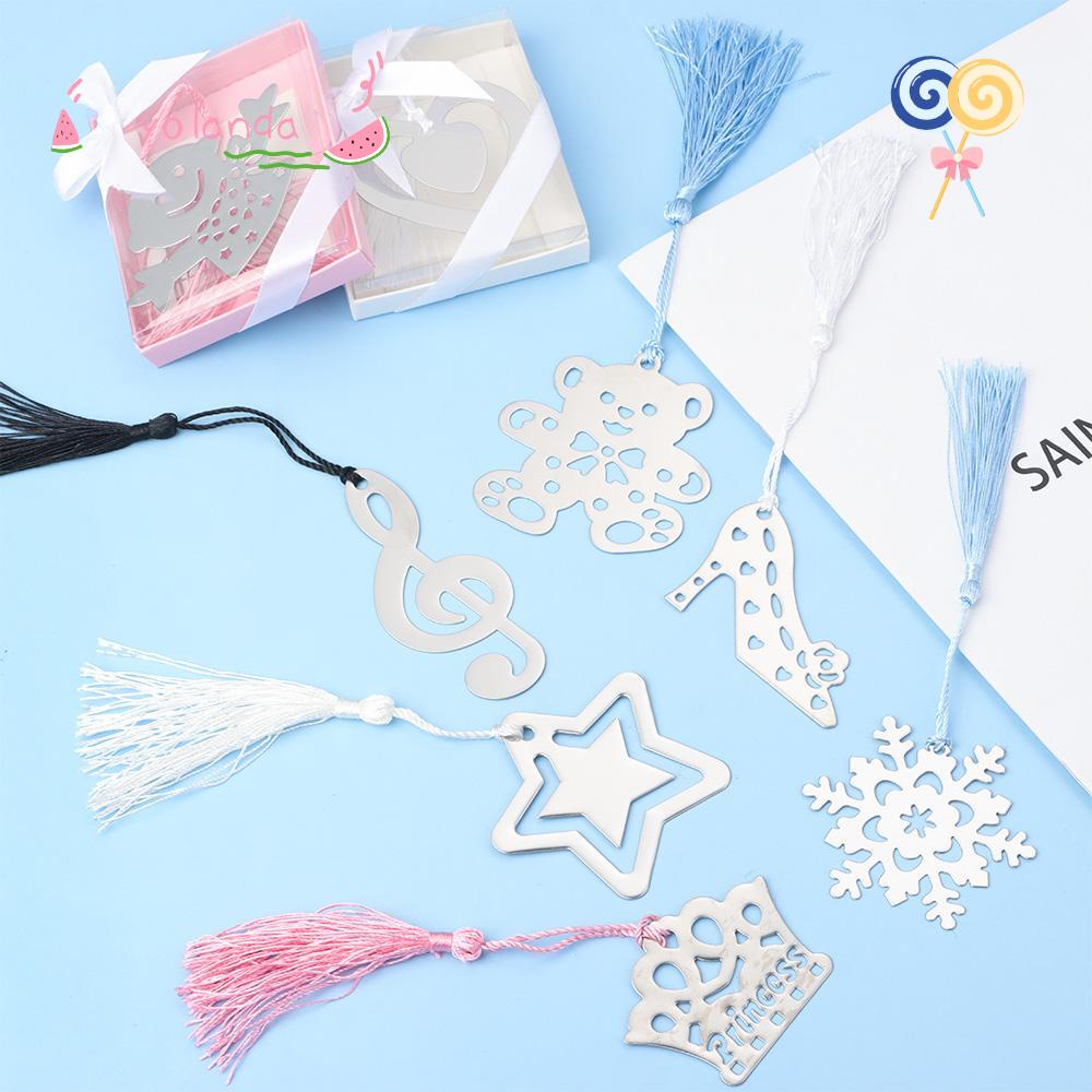 Đánh Dấu Trang Sách Hình Bông Tuyết Phối Dây Tua Rua Nhiều Hình Dạng