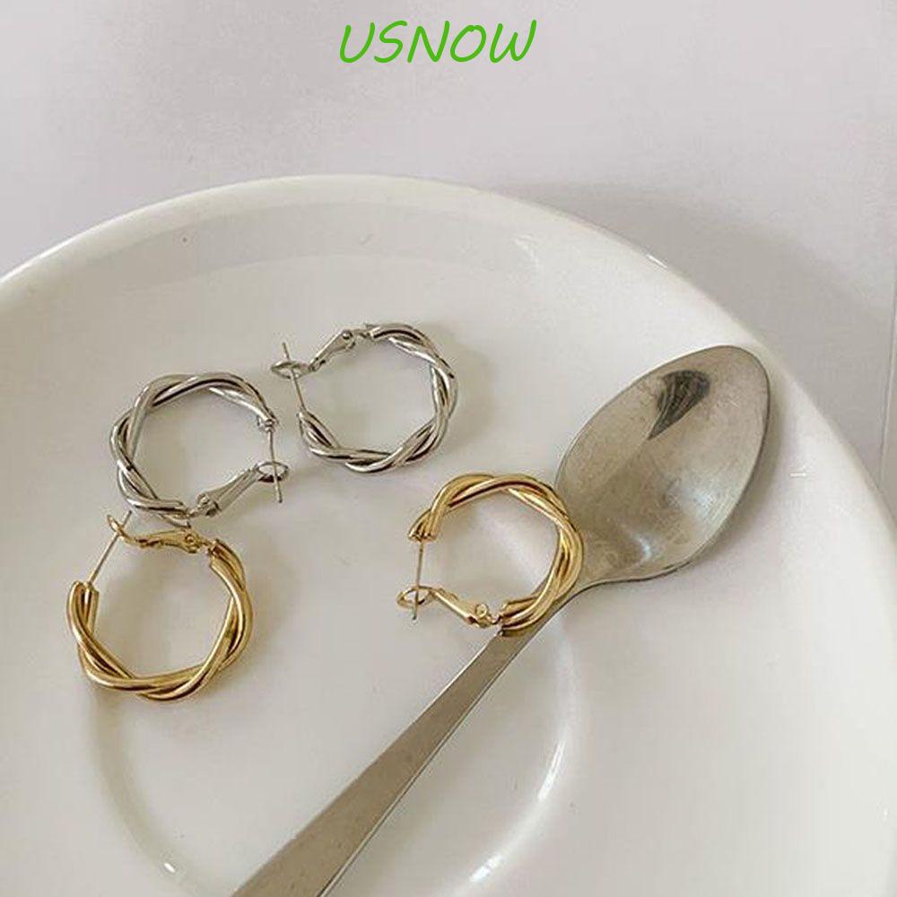 Khuyên Tai Lủng Lẳng Mặt Hình Tròn Đan Lát Cho Nữ