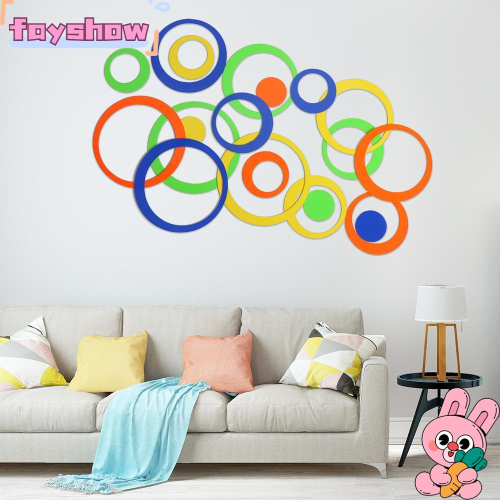 Set 5 Sticker Dán Tường Bằng Acrylic Hình Tròn 3D Trang Trí Nhà Cửa