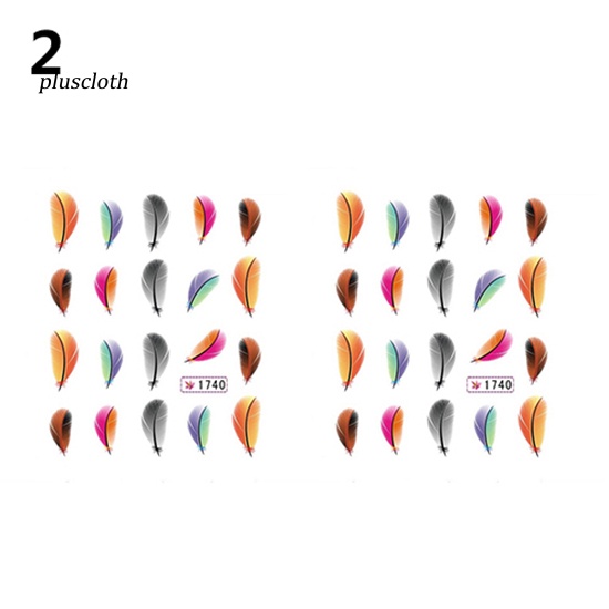 Bộ 2 Miếng Dán Móng Tay Hình Lông Vũ Thời Trang