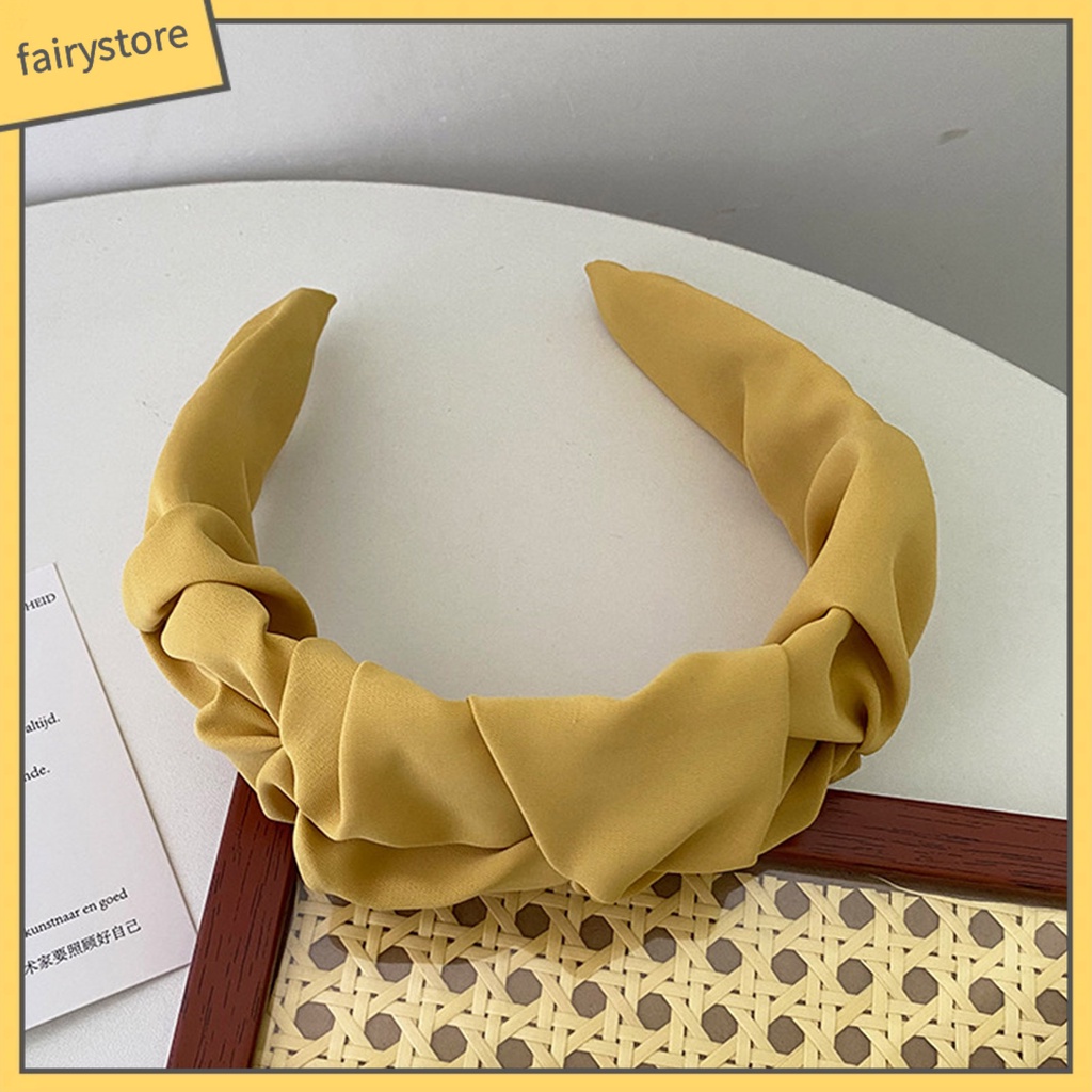 Băng Đô Cài Tóc Bản Rộng Màu Trơn Dành Cho Nữ