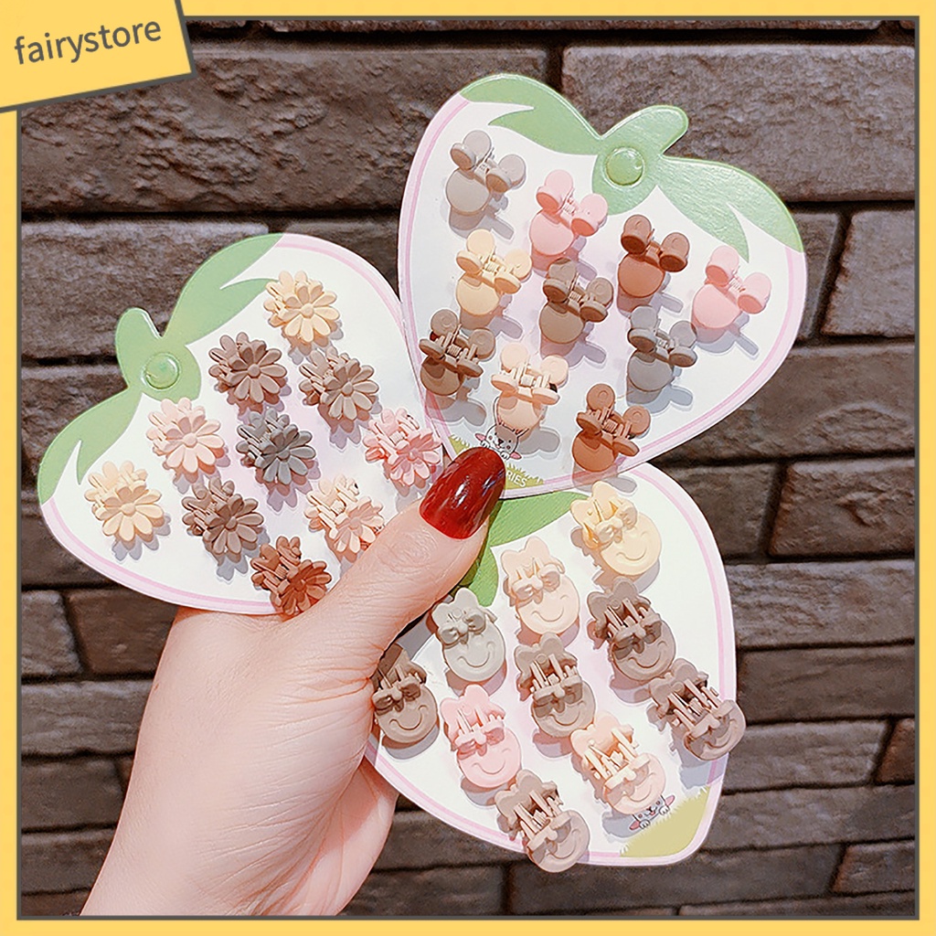 Set 10 Kẹp Tóc Càng Cua Độ Co Giãn Cao Không Phai Màu Trang Trí Tóc Ngọt Ngào Cho Bé