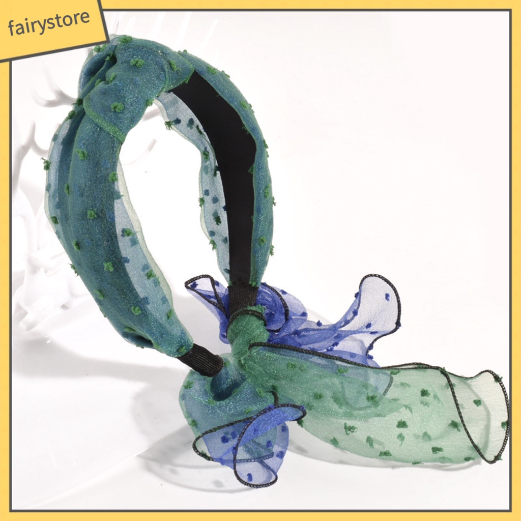 Cài Tóc Vải Mềm Bản Rộng Chống Trượt Màu Tương Phản Phong Cách Cổ Điển Cho Nữ