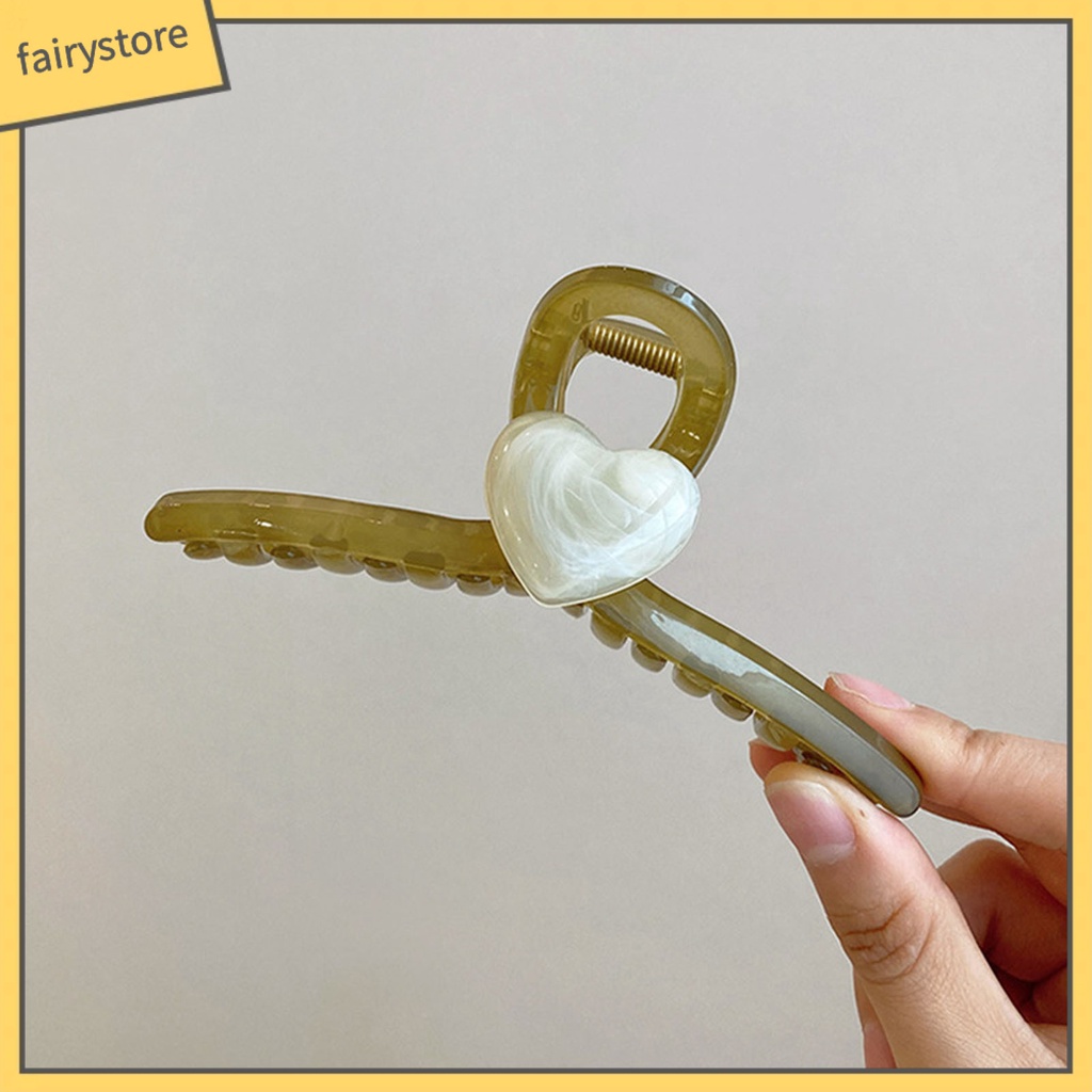 Kẹp Tóc Càng Cua Chống Trượt Hình Trái Tim Kích Thước Lớn Ổn Định Cho Nữ