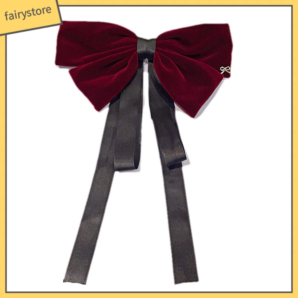 Kẹp Tóc Đính Nơ Vải Nhung Phối Tua Rua Chống Trượt Xinh Xắn Cho Bé Gái