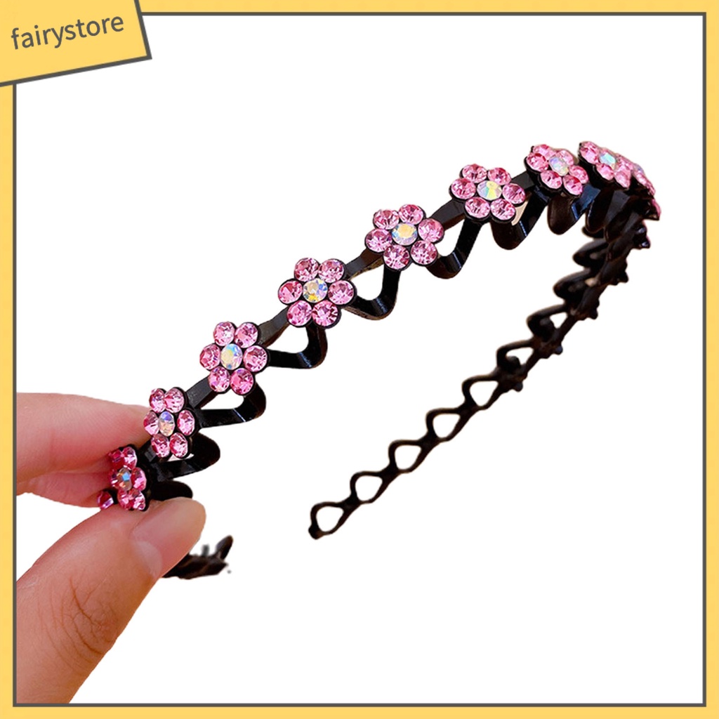 Băng Đô Cài Tóc Viền Mềm Đính Đá Lấp Lánh Chống Trượt Dễ Sử Dụng