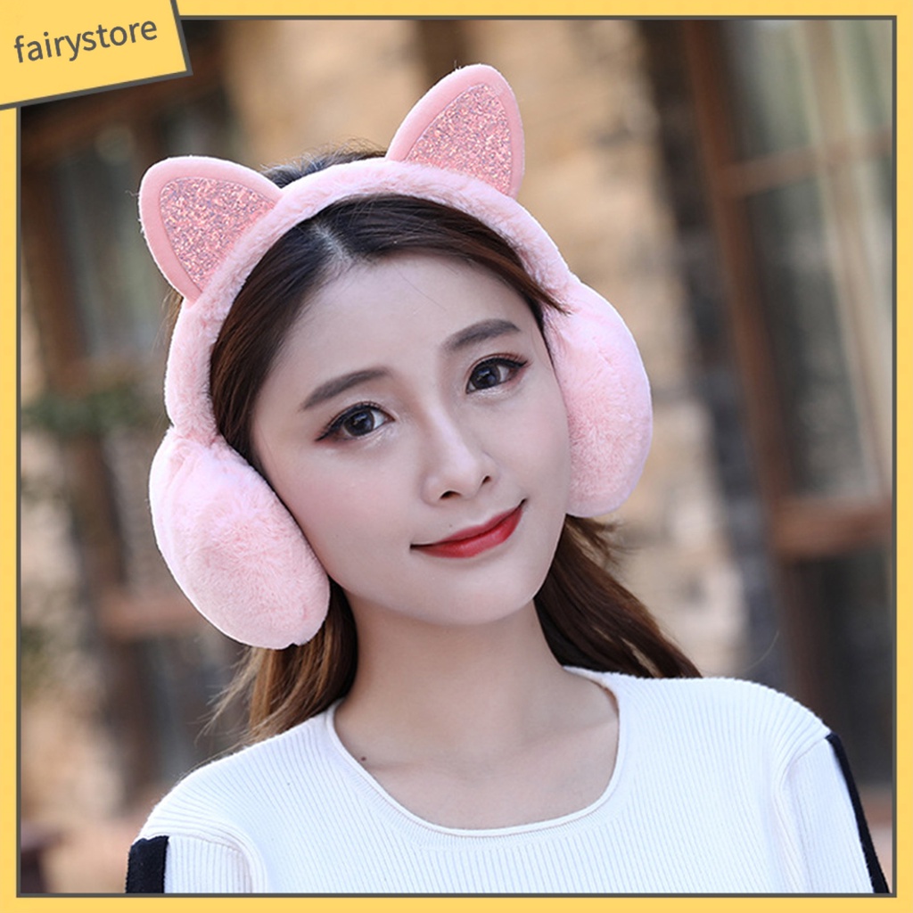 Chụp Tai Làm Ấm Tai Chống Gió Mùa Đông Đính Kim Sa Lấp Lánh