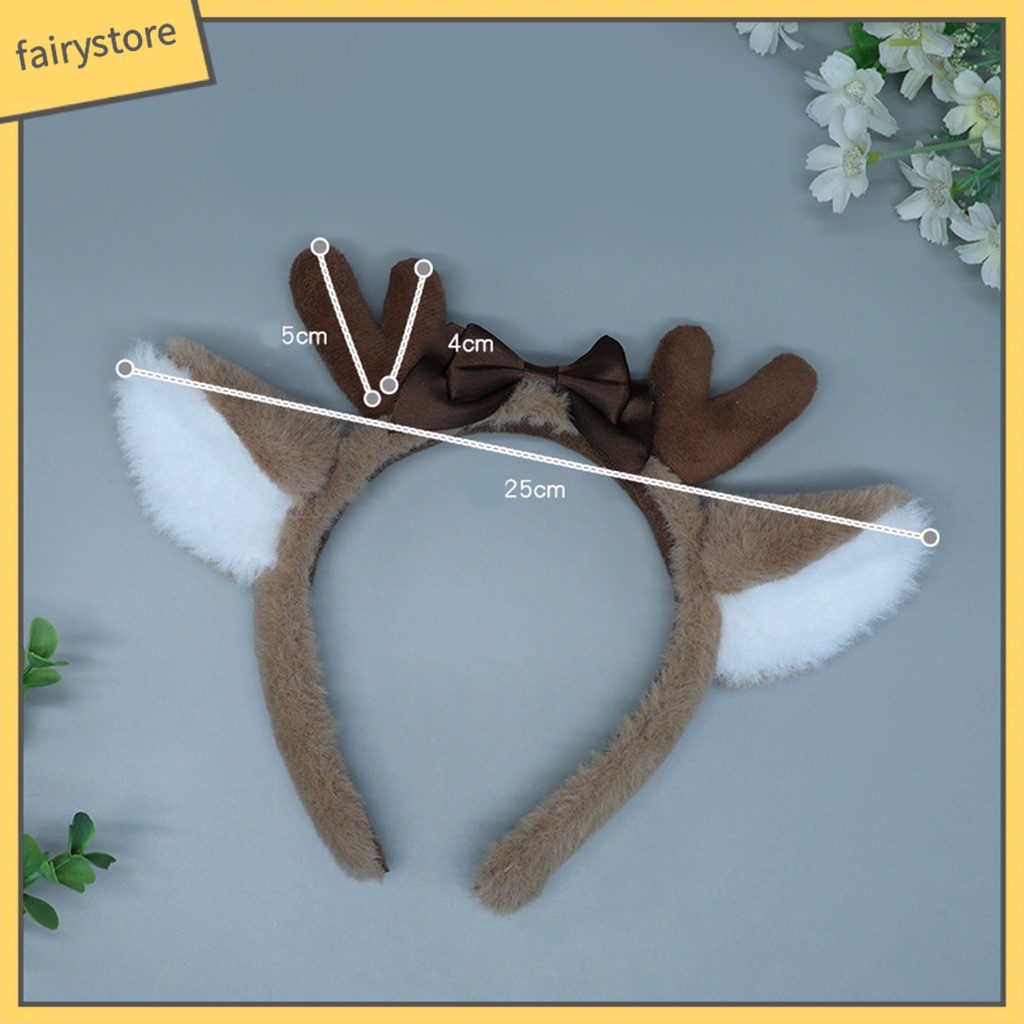 [FRO] Băng Đô Cài Tóc Tai Hươu Bông Ruy Băng Tích Hợp Giá Đỡ Hình Tai Động Vật Hóa Trang Tiệc Halloween / Giá