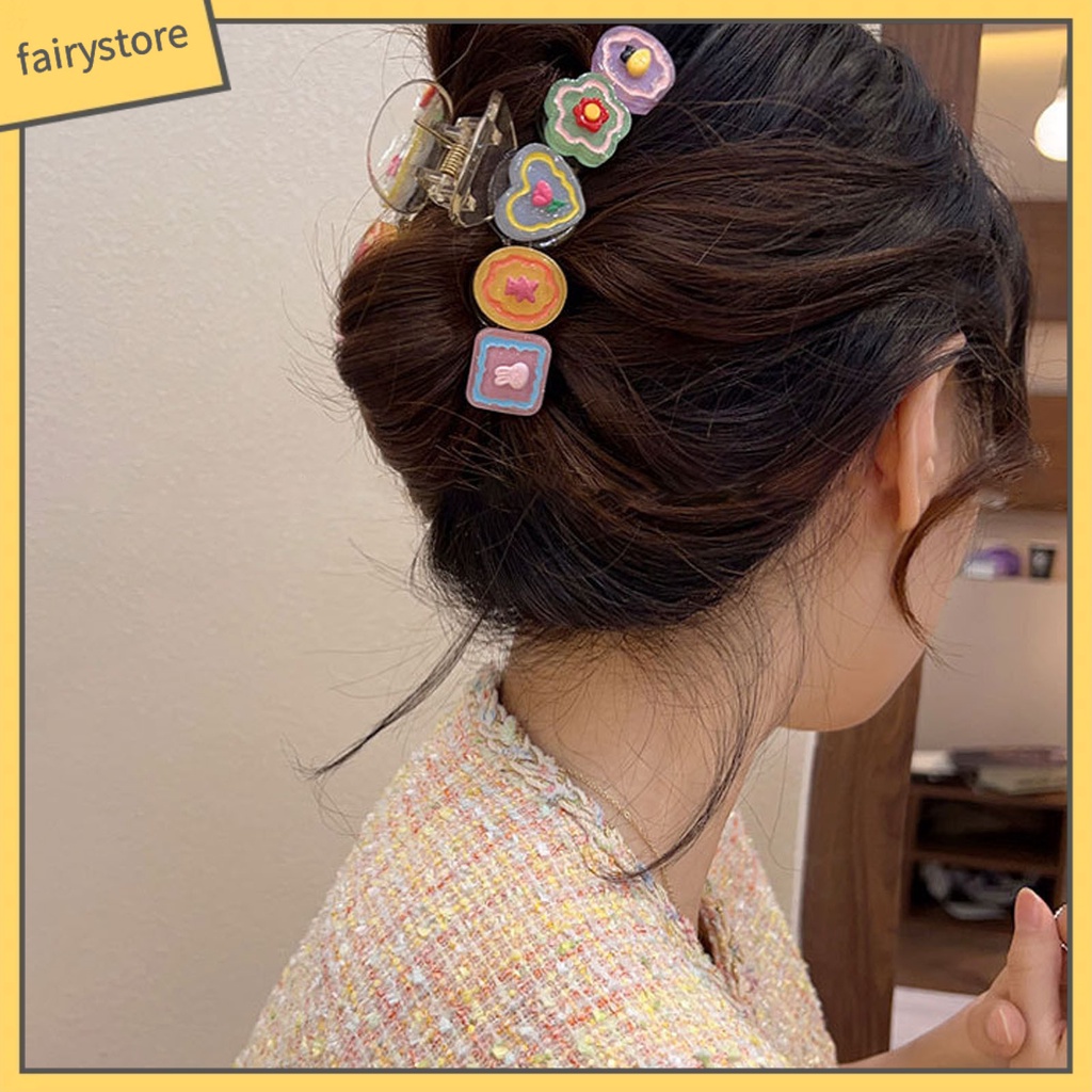 Kẹp Càng Cua Bằng Nhựa Họa Tiết Hoạt Hình Trái Tim / Cá Mập Màu Kẹo Ngọt Ngào Cho Nữ