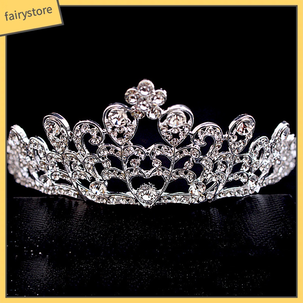 Cài Tóc Hình Vương Miện Đính Đá Lấp Lánh Sang Trọng Cho Cô Dâu