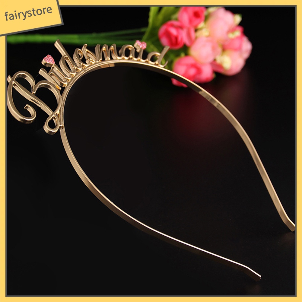 Băng Đô Cài Tóc Hình Trái Tim In Chữ Cho Phù Dâu