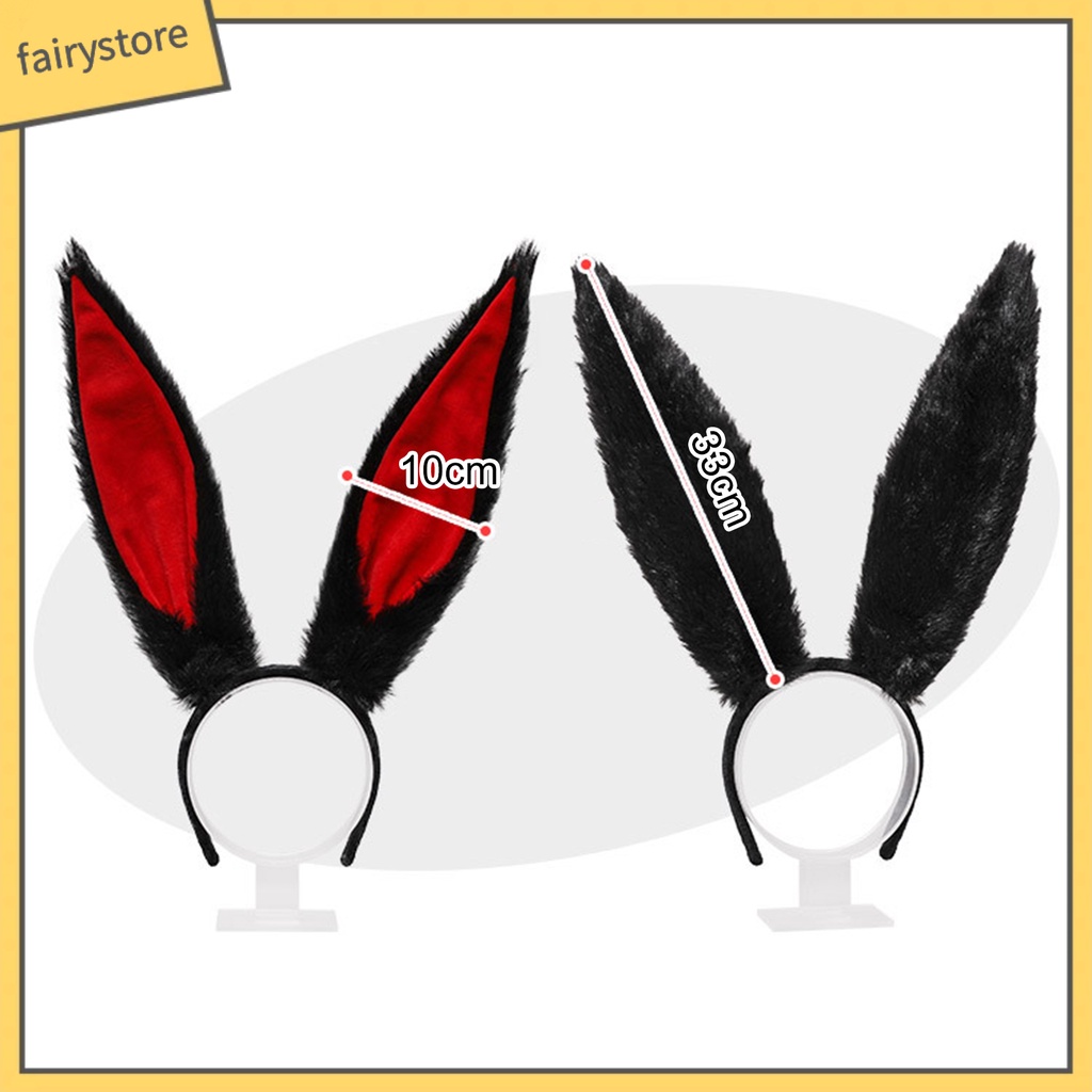 Băng Đô Cài Tóc Co Giãn Gọn Nhẹ Màu Sắc Tương Phản Phối Tai Thỏ Phong Cách Lolita Dành Cho Nữ