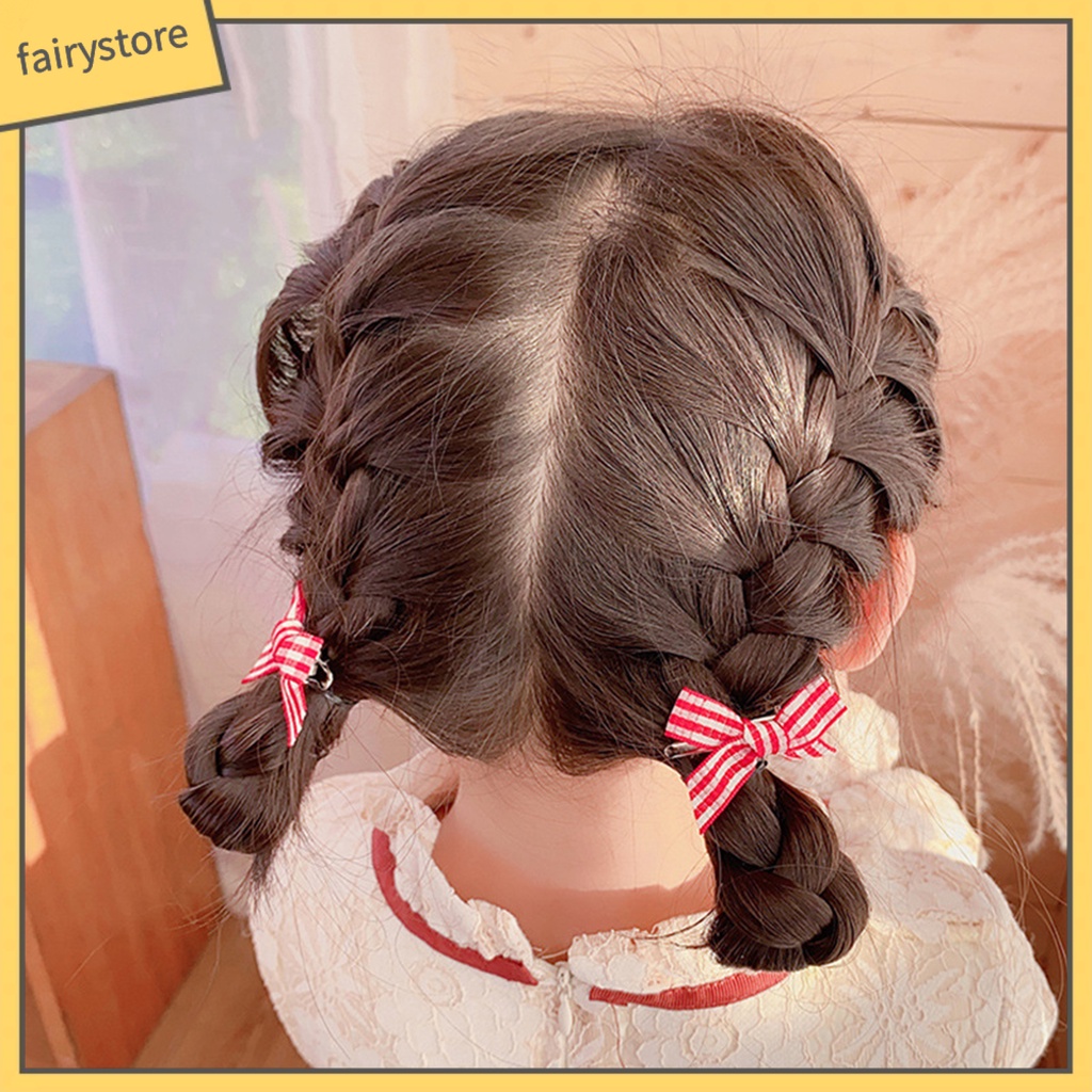 Set 10 Kẹp Tóc Nơ Co Giãn In Họa Tiết Dễ Thương