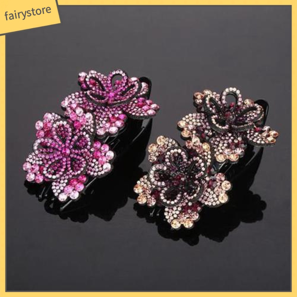 Kẹp Tóc Đính Đá Phong Cách Vintage Thanh Lịch Cho Nữ