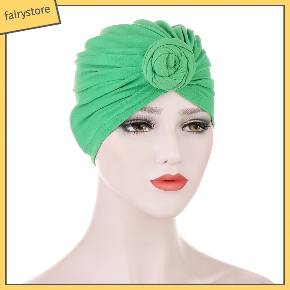 Mũ Trùm Đầu Cotton Màu Trơn Thắt Nút Thời Trang Cho Nữ