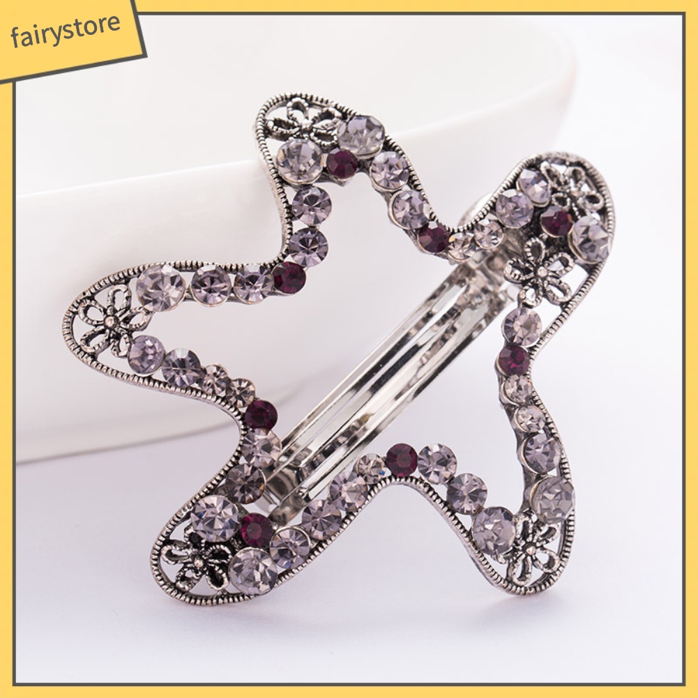 Kẹp TóC HìNh Sao BiểN / TráI Tim ĐíNh Kim Cương Giả ThờI Trang Cho Nữ