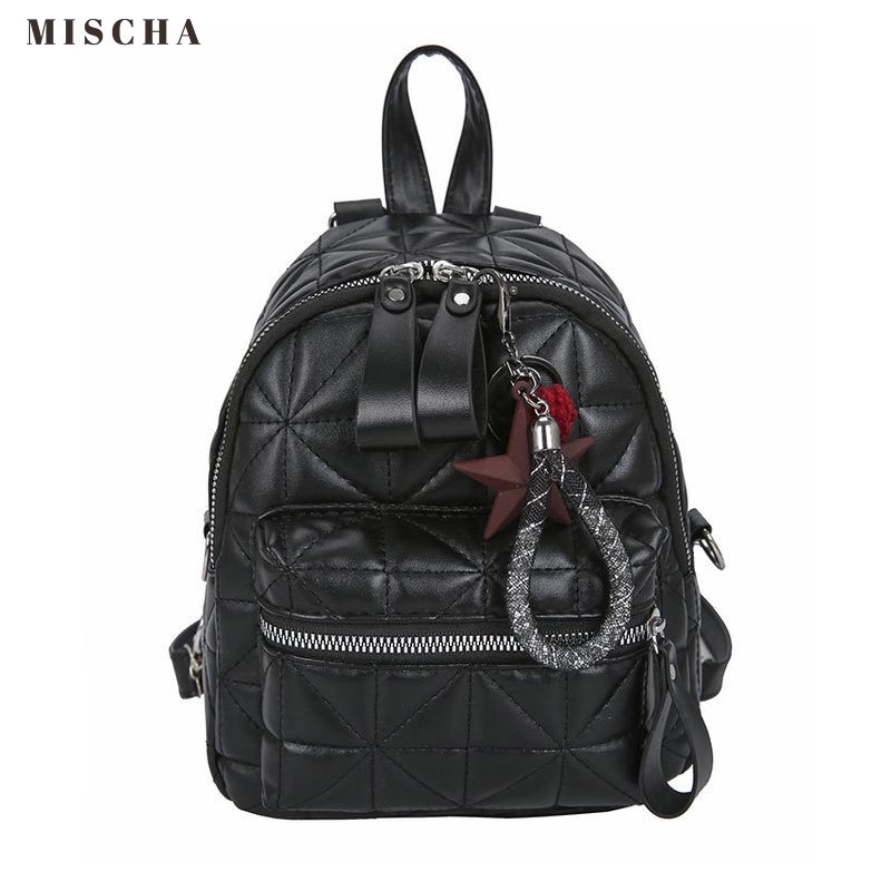 Ba Lô Da pu Họa Tiết Kim Cương Đơn Giản Phong Cách Hàn Quốc Cho Nữ