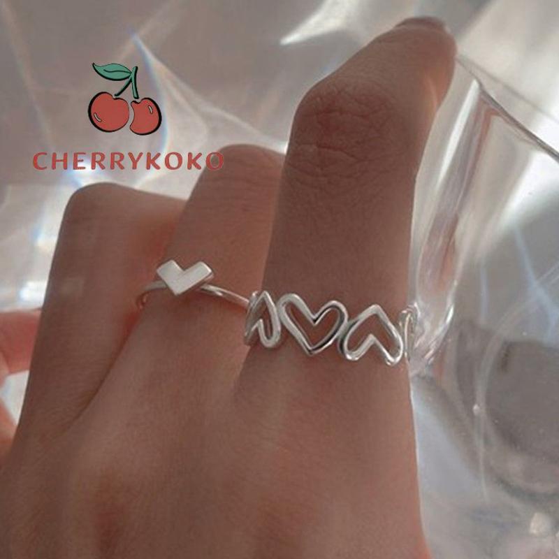🍒🍒CHERRYKOKO Set 2 Nhẫn Thiết Kế Đơn Giản Thời Trang Tinh Tế Cho Nữ