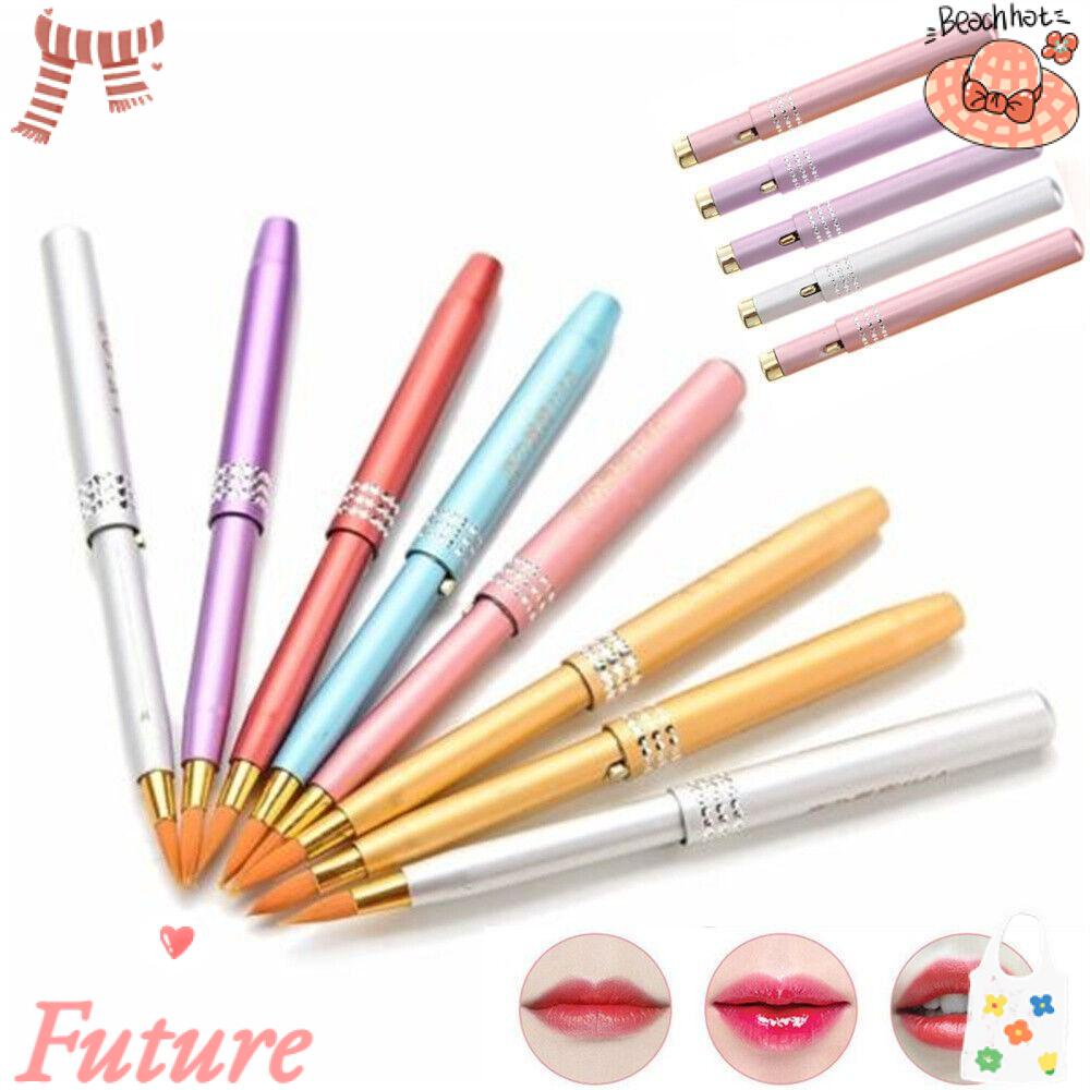 Set 12 Cọ Tô Son Môi Bằng Kim Loại Thiết Kế Thu Gọn Tiện Dụng