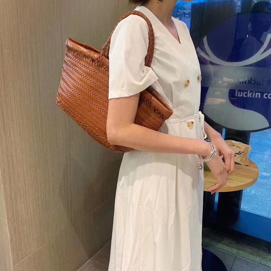 Túi Xách Đan Lát Sức Chứa Lớn Cao Cấp Thời Trang Mùa Hè Theo Phong Cách Pháp Cho Nữ